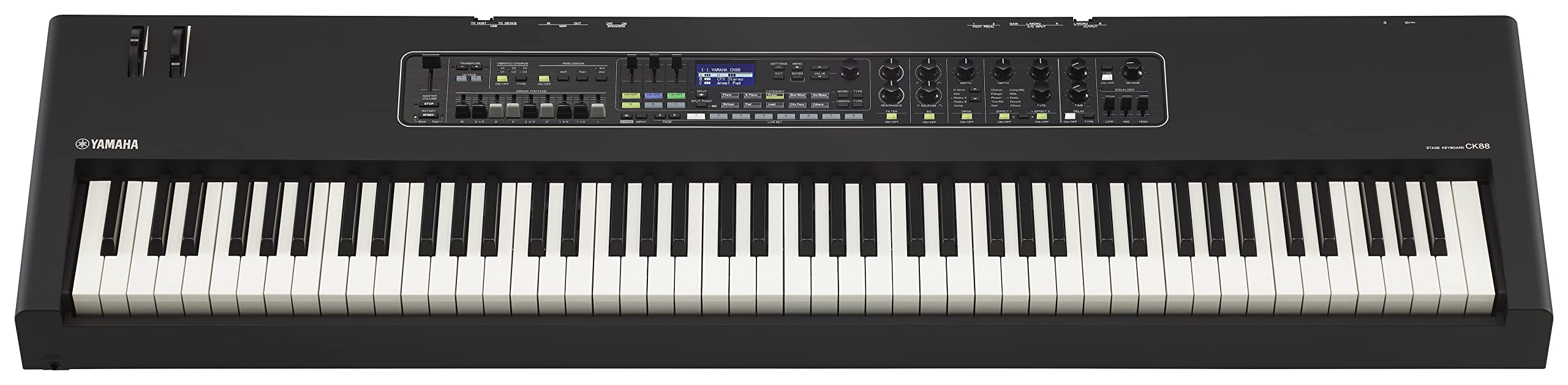 Yamaha CK Series 88-Key Stage Keyboard with Built-In Speakers, Black (CK88)